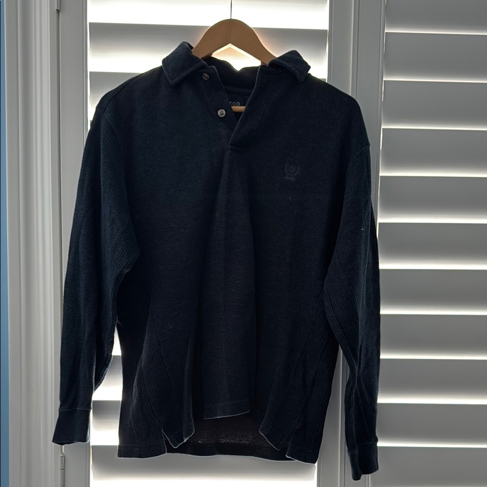 Izod Charcoal Button-Up Polo